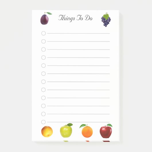 桃・りんご・ぶどうのフルーツ ポストイット (正面)