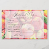 桃 – アドバイスとウィッシュブライダルシャワー 便箋 (正面)