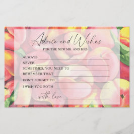 桃 – アドバイスとウィッシュブライダルシャワー 便箋