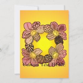 桃、オレンジ、金ゴールドに咲く鳩の花