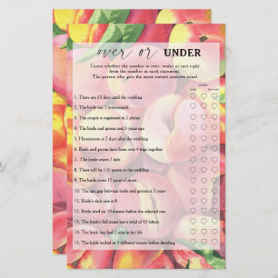 桃 – オーバーまたは下ブライダルシャワーゲーム