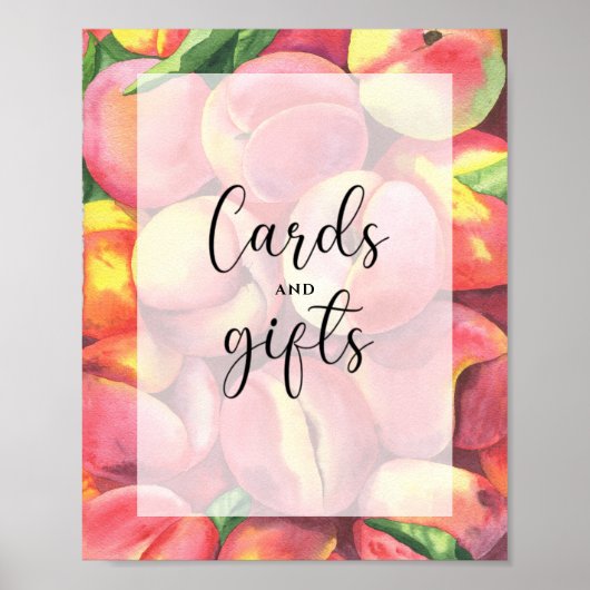 桃 – カードとギフト赤ちゃんシャワーのポスター ポスター (正面)