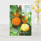 桃 カード (黄色い花)