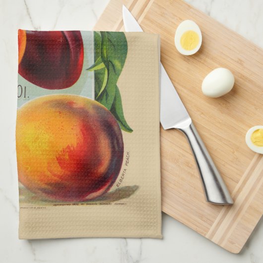 桃 キッチンタオル (四つ折り)