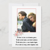 桃&クリームフォト結婚式招待状カップル 招待状 (裏面)