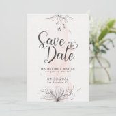 桃&グレーフローラロマンチックなエレガントな結婚式 セーブザデート (スタンド正面)