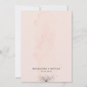 桃&グレーフローラロマンチックなエレガントな結婚式 セーブザデート (裏面)