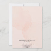 桃&グレーフローラロマンチックなエレガントな結婚式 招待状 (裏面)