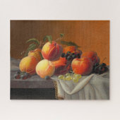 桃,ブドウとリンゴ,ファインアート ジグソーパズル (横)