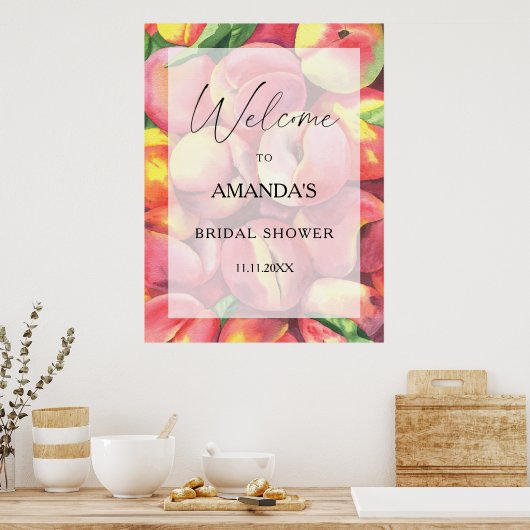 桃 – ブライダルシャワー歓迎サイン ポスター (キッチン)