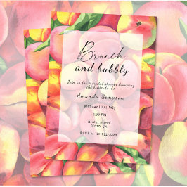桃 – ブランチと泡立つブライダルシャワー 招待状