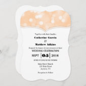 桃《写真》ぼけ味グリッターライトウェディングカンダム 招待状 (正面/裏面)