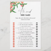 桃 – 彼は彼女はブライダルシャワーゲームを言った (正面)