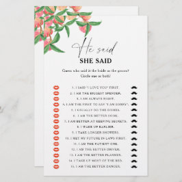 桃 – 彼は彼女はブライダルシャワーゲームを言った