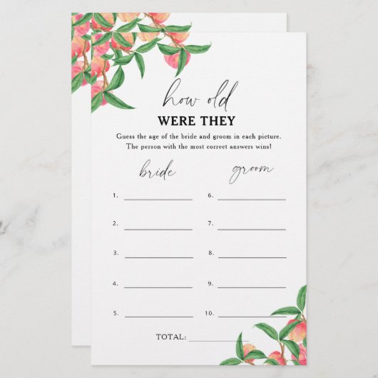 桃 – 彼らは何歳だったブライダルゲーム (正面/裏面)