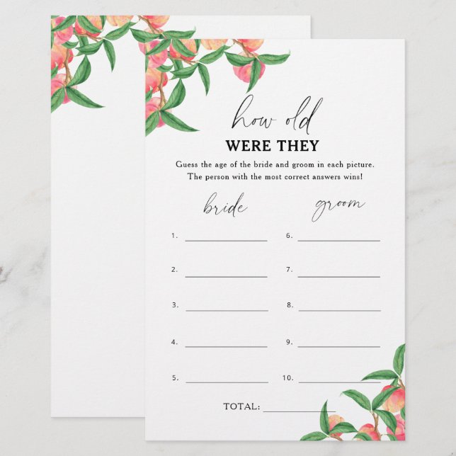 桃 – 彼らは何歳だったブライダルゲーム (正面/裏面)