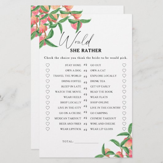 桃 – 彼女はむしろブライダルシャワーゲーム (正面/裏面)