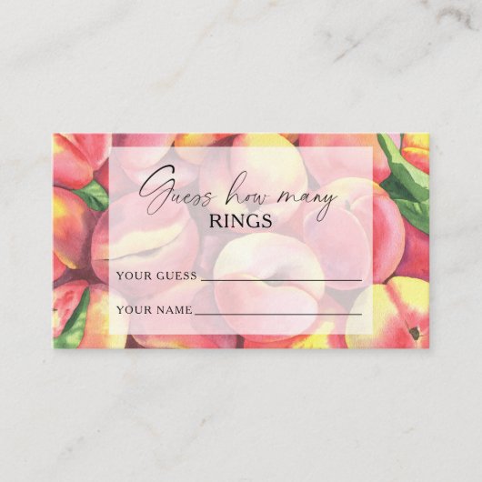 桃 – 推測する数のリングや輪ブライダルゲーム エンクロージャーカード (正面)