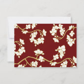 桃・梅の花紅二重の幸結婚せ 出欠カード (裏面)