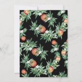 桃、水彩デザイン、深夜黒 招待状 (裏面)