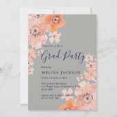 桃・海軍水彩フローラ卒業パーティー 招待状 (正面)