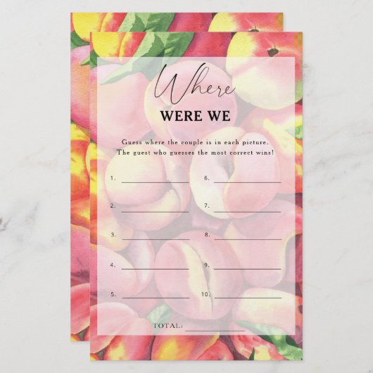 桃 – 私たちはブライダルシャワーゲーム (正面/裏面)