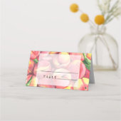 桃 – 結婚の座席表 プレイスカード (正面)