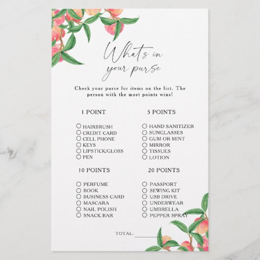 桃 – 財布のゲームの内容 (正面)