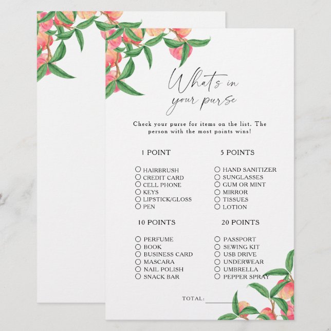 桃 – 財布のゲームの内容 (正面/裏面)