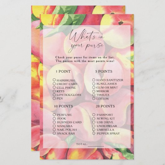 桃 – 財布のゲームの内容 (正面/裏面)