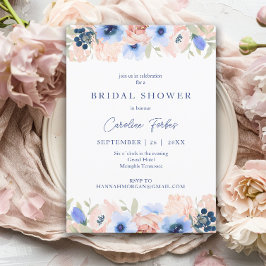 桃,青,赤面,花,ブライダルシャワー 招待状