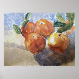 桃、静物画 ポスター