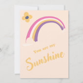 桃「You Are My Sunshine」虹の赤ちゃんシャワー 招待状 (裏面)