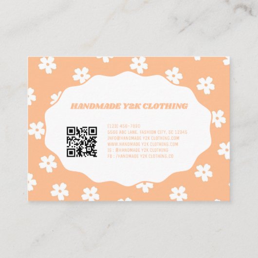 桃Y2K花手作り衣類 名刺 (裏面)