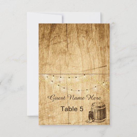 案内カード - カントリーウェディング(カウボーイブーツ付き) 招待状 (正面)