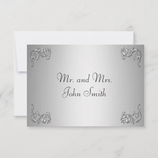 案内カード - シルバー スワール 招待状 (正面)