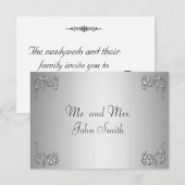 案内カード - シルバー スワール 招待状 (正面/裏面)