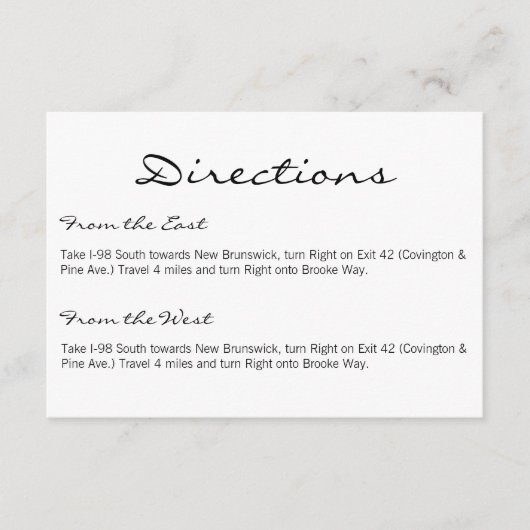 案内カード|白黒 エンクロージャーカード (正面)