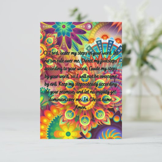 案内用平手グリーティングカードの祈りの言葉 カード (スタンド正面)