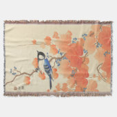 桐の木に青い鳥 スローブランケット (正面)