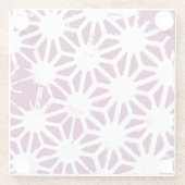 桑と白の幾何学模様 ガラスコースター (裏面)