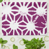 桑と白の幾何学模様 キッチンタオル (折り畳み)