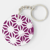 桑と白の幾何学模様 キーホルダー (裏面)