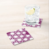 桑と白の幾何学模様 スクエアペーパーコースター (インサイチュ)