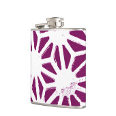 桑と白の幾何学模様 フラスク (左)