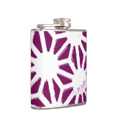 桑と白の幾何学模様 フラスク (右)