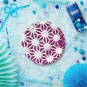 桑と白の幾何学模様 ペーパープレート (パーティー)