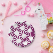 桑と白の幾何学模様 ペーパープレート (パーティー)