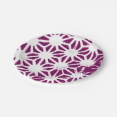 桑と白の幾何学模様 ペーパープレート (アングル)