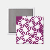 桑と白の幾何学模様 マグネット (正面/裏面)